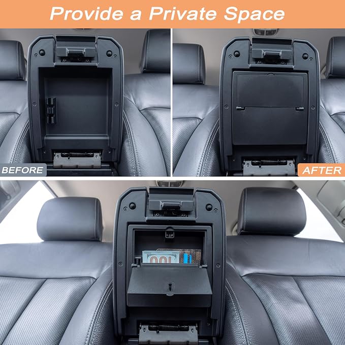 JKCOVER 3PCS Center Console Organzier Compatible with Toyota Tacoma 2016-2023 Accessories Tray Hidden Box Divider ABS Material Insert