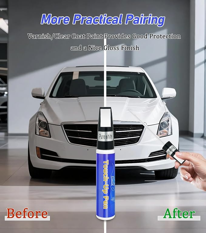 Black Touch Up Paint for Cars, Car Paint Touch Up Pen with Varnish Clear Coat Pen 2pcs, Car Scratch Repair Pen, Lasting Auto Scratch Remover, Quick and Easy Fix Vehicles Chip Rim Scuff Repair