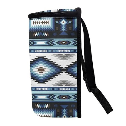 Western Aztec Car Trash Can with Lid and Zipper Portable Foldable Ethnic Style Trash Bin for Car Interior Accessories Multipurpose Garbage Can Bags Storage Organizer