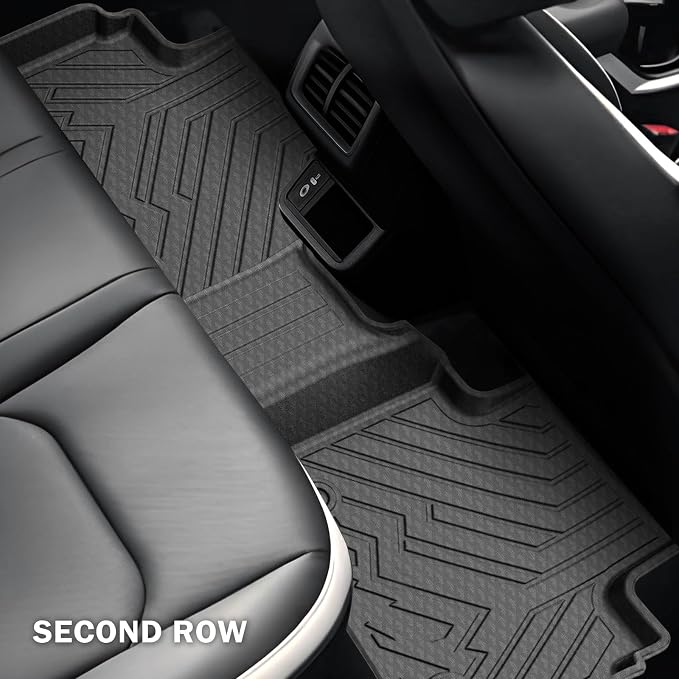 KUST Floor Mats for 2018-2024 Ford Expedition Accessories (7-Seat Only, Not for MAX), All Weather Car Mats Front Rear 3 Rows Floor Liners, TPE Rubber, Raised Edge, Extended Lip