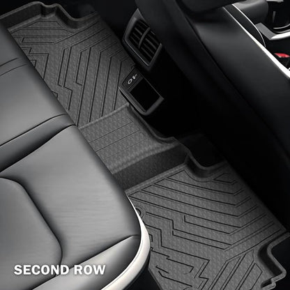 KUST Floor Mats for 2018-2024 Ford Expedition Accessories (7-Seat Only, Not for MAX), All Weather Car Mats Front Rear 3 Rows Floor Liners, TPE Rubber, Raised Edge, Extended Lip