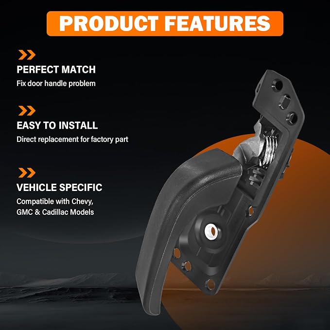 Yinlowa Front Left Driver Side Interior Door Handle Compatible with 2007-2013 Chevy Silverado 1500 Tahoe Suburban Avalanche, GMC Sierra Yukon XL, Cadillac Escalade Replaces 20833606 20871488 80374