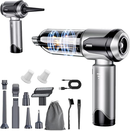 Car Vacuum Portable Cordless, 20000PA 120W 4 in 1 High Power Handheld Cordless Vacuum Cleaner & Air Duster,Air Blower,Multi-Nozzles,Brushless Motor 3-Speed Modes,for Car, Home, Pet,Office & Camping