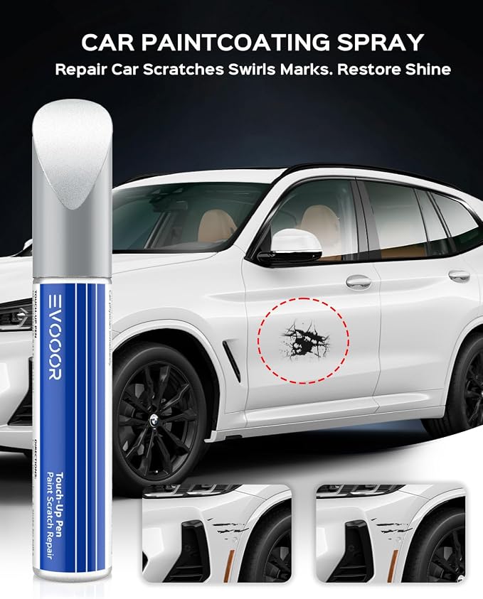 Touch Up Paint For BMW, Alpine White (300) Exact Match Touch Up Paint Car Scratch Repair (Alpine White for BMW 3/5/7 Series/X2/X4/2018 X5)