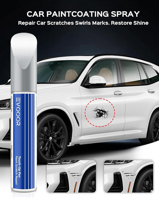 Touch Up Paint For BMW, Alpine White (300) Exact Match Touch Up Paint Car Scratch Repair (Alpine White for BMW 3/5/7 Series/X2/X4/2018 X5)