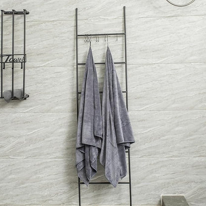 JML Microfiber Bath Towels, Bath Towel Set (6 Pack, 27" x 55") - Extra Absorbent and Fast Drying,Multipurpose Microfiber Towel for Bath, Beach, Pool, Sports, Yoga - Grey