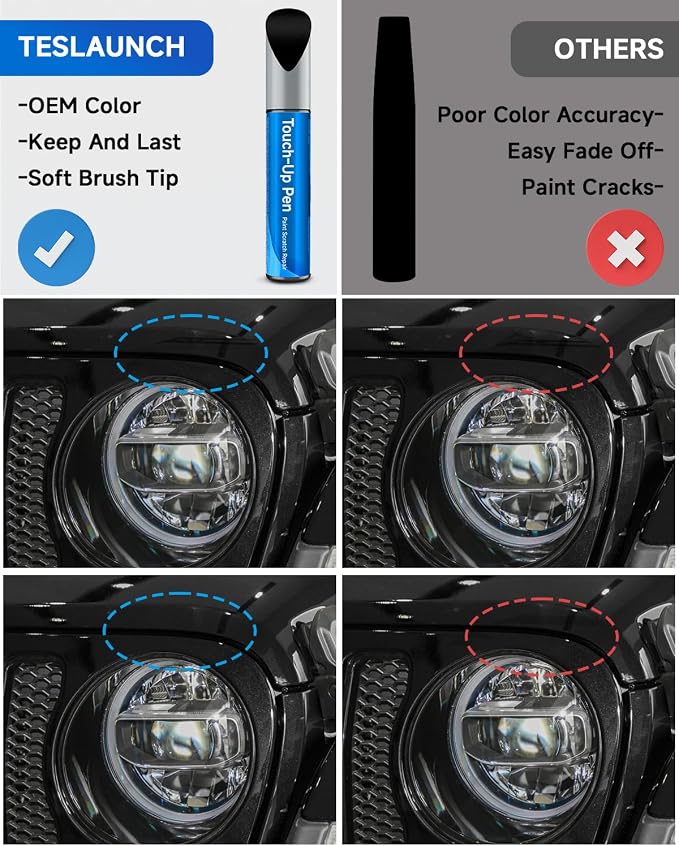 Touch Up Paint Compatible with Jeep Exact Match Touch Up Paint Car Scratch Repair (Diamond Black Crystal Pearl(PXJ/KXJ) Compatible with Cherokee/Compass/Grand-Cherokee/Grand-Wagoneer/Wagoneer)