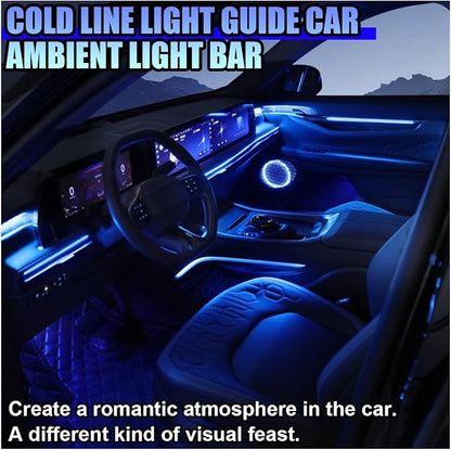 ZIMISI EL Wire Car Interior LED Strip Lights, 5V 16FT Neon Light Strip with Sewing Edge, USB Electroluminescent Car Interior Lights with Fuse Protection, Vehicle Ambient Lighting Decorations (Blue)