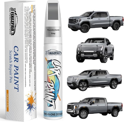 Thunderstorm Gray(GNO/WA633D) Touch Up Paint for GMC, Exact Color Match Car Paint Scratch Repair Remover Pen Kit Fix Vehicle Chips and Automotive Nicks Scuff