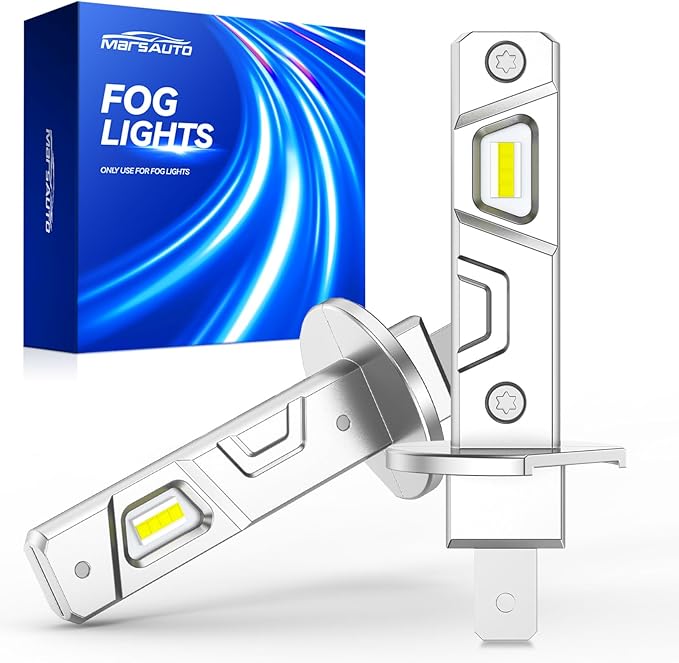Marsauto H1 LED Bulb, 32000LM 600% Brighter H1 Bulb, 1:1 Mini Size No Adapter Needed for H 1 Fog Lights, Plug and Play, No Flicker, 99% Compatibility, Pack of 2
