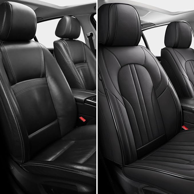 MINGBRON Front Car Seat Covers,Car Seat Protector Waterproof,Seat Covers Front Set, Car Seat Protectors,Automotive Seat Covers Fit for Most Cars Black