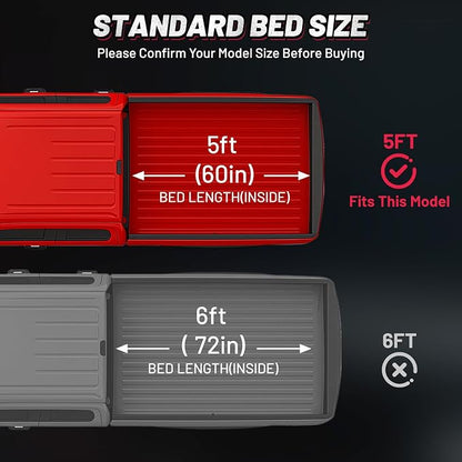 BDFHYK Tri-Fold Truck Bed Tonneau Cover for Jeep Gladiator 2020–2026 5 FT Bed Heavy-Duty Truck Bed Protection Durable Aluminum Panels Hard Folding Tonneau Cover, Waterproof for Truck Camping