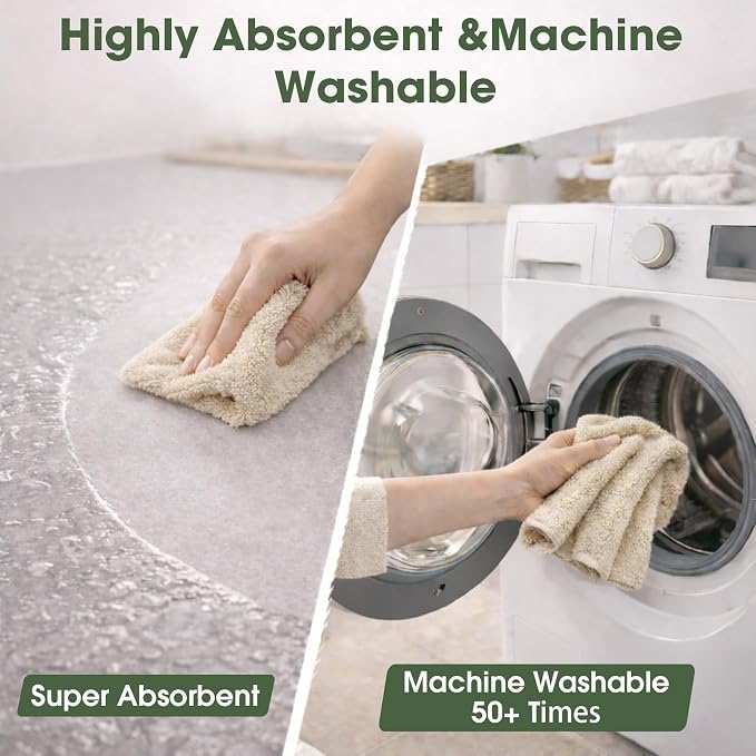 Microfiber Cleaning Cloth Roll - 100 Pack Tear Away Microfiber Paper Towels, Reusable, Washable, Scratch-Free, Kitchen Towels for Car, Home, Kitchen, Glass, Dishes(Desert Gold)