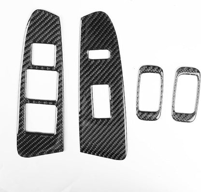 NVCNX Real Premium Carbon Fiber for Toyota 2nd Gen Tacoma Accessories 2012-2015 2013 2014 Car Door Window Switch Panel Cover Interior Trim Thick Overlay Sticker Decal 4PCs - for 4-Door