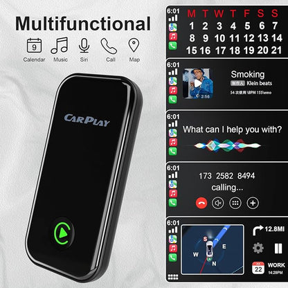 2-in-1 CarPlay Android Auto Wireless Adapter, Plug and Play, No Delay,Plug & Play,CarPlay Converter Dongle for Apple Wired CarPlay Cars & for iPhone iOS 10+, USB & USB C