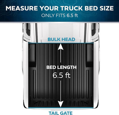American Flag Truck Tonneau Cover for Ford F-150 2009-2026 for 6.5 ft Bed Length, All-Weather Soft Roll Truck Bed Cover for Truck Black/Gray Flag Print