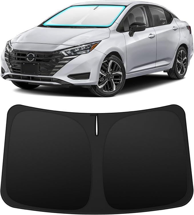 INSAUTO Custom Fit Windshield Sun Shade Accessories for Nissan Versa 2020-2026, Foldable Front Window Sunshade, UV & Heat Reflector, Keeps Interior Cool, Includes Storage Bag