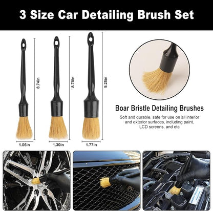 Car Wheel Brush kit, Tire Brush, Wheel Cleaner Brush, Soft-bristled Rim Cleaner Brush, Car Detailing Brushes, Wheel Brushes for Cleaning Wheels,Tires, Car Cleaning Brush Supplies Kit