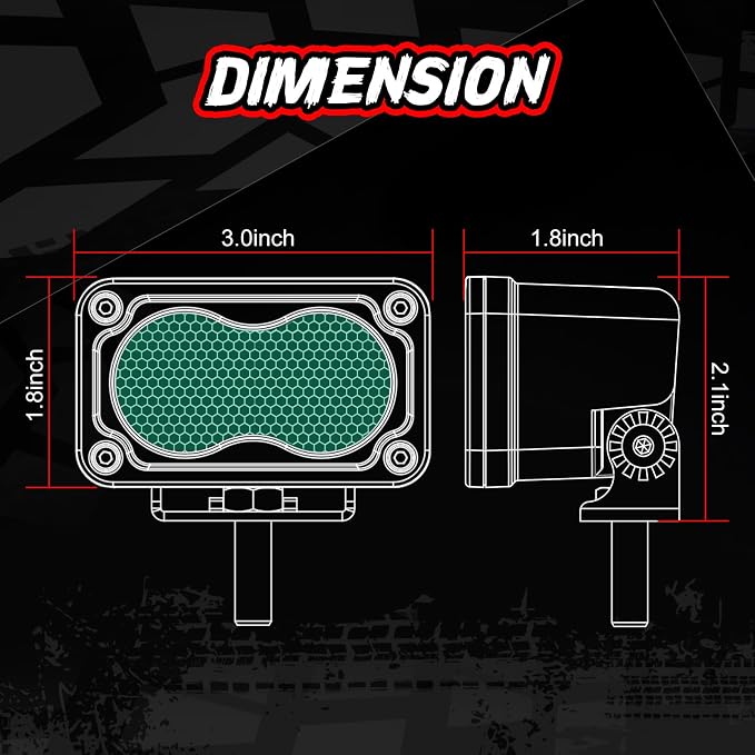 Green LED Pod Lights 3 Inch Auxiliary Backup Rear Light Bar 2PCS Off Road Driving Fog Cube Lights Green Hunting Fishing Emergency Safety Signal Work Lights for Truck UTV Pickup Boat