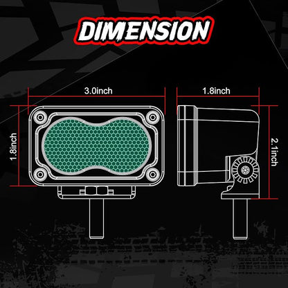 Green LED Pod Lights 3 Inch Auxiliary Backup Rear Light Bar 2PCS Off Road Driving Fog Cube Lights Green Hunting Fishing Emergency Safety Signal Work Lights for Truck UTV Pickup Boat