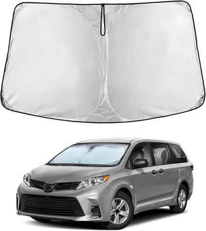 Toyota Sienna EcoNour Car Windshield Sunshade 2021-2026 - 280T Polyester Material Cars Sun Visor Reflector Blocks UV Rays - Foldable Sunshade Interior Protection Accessories