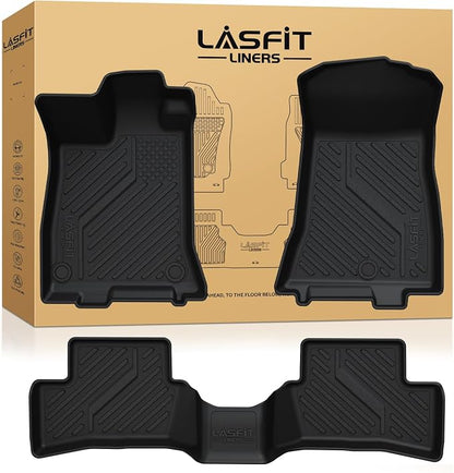 LASFIT Floor Mats for Acura TLX 2021-2025 Sedan, Floor Liners with Raised Edges Custom Fit Full Coverage TPE All Weather Front & Rear Row Car Mat Set, Black