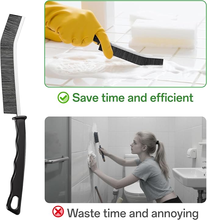 Crevice Cleaning Brush Set, 3 Pack Hard Bristle Detail Brushes for Tight Spaces, Bathroom Tile Grout, Sink, Car Vent - Versatile Gap Cleaning Tool