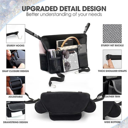 White Diamand Car Handbag Holder Between Seats Bling Crystal Car Storage Bag Large Capacity Purse Phone Ipad Automotive Consoles Organizer Safe Barrier of Backseat Pet Kids