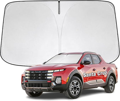 Windshield Sun Shade for Hyundai Santa Cruz 2022-2026 Sunshade 300T Windshield Cover Blocks UV Rays Custom Fit Santa Cruz Front Window Shades Windshield Accessories Keep Cool Foldable