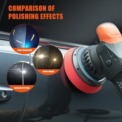 Buffing Polishing Pads, SPTA 6'' Orbital Buffer Pads Hook and Loop Buffing Pads, Foam Polish Pad 5 Grits from Coarse to Fine for 6 Inch DA Rotary Polisher Compounding, Polishing and Waxing -FPTJS6-MIX