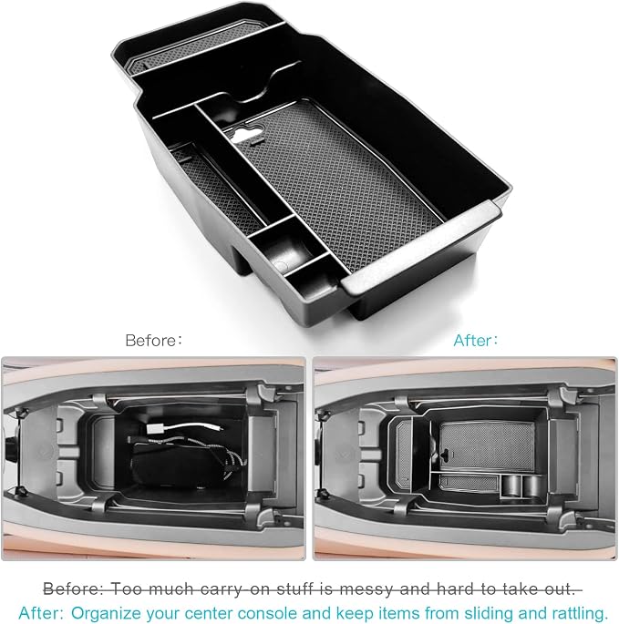 CDEFG 2023 2024 2025 2026 CX-50 Center Console Organizer Tray for 2023 2024 2025 2026 Mazda CX-50 Middle Console Armrest Storage Box 2023-2026 CX50 Accessories(Black)