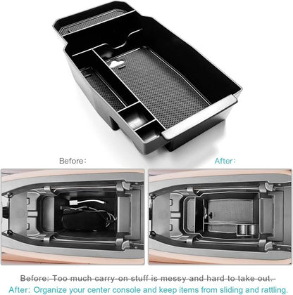 CDEFG 2023 2024 2025 2026 CX-50 Center Console Organizer Tray for 2023 2024 2025 2026 Mazda CX-50 Middle Console Armrest Storage Box 2023-2026 CX50 Accessories(Black)