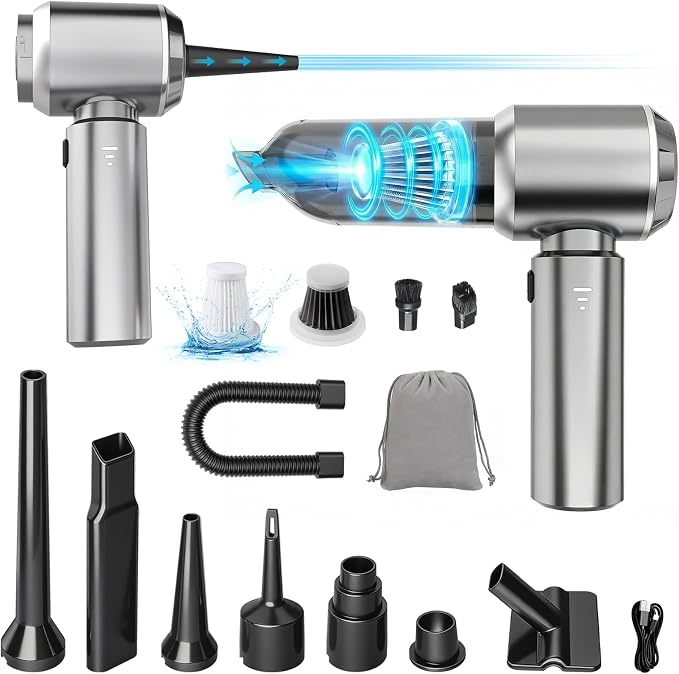 Cordless Handheld Car Vacuum, 22000PA Strong Suction Mini Vacuum, 100000 RPM Brushless Motor, 4-in-1 Portable Vacuum for Car Detailing, Pet Hair, Home, Office, Sofa, Carpet, Stairs, Couch