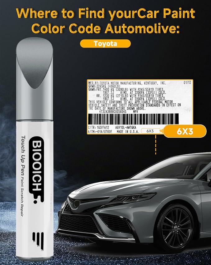 Touch Up Paint Pen Exact Color Match Car Chip and Scratch Repair (for Toyota, Lunar Rock(6X3))