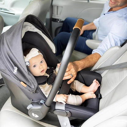 Joie Baby, Mint Latch Baseless Infant Car Seat – Lightweight, Built-in Rigid Lower Anchor Attachments and Side-Impact Protection – No Base Installation Required, Travel-Friendly Design (Thunder)