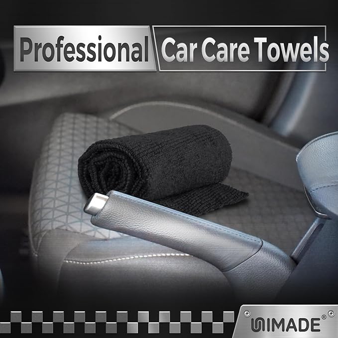 UNIMADE Microfiber Cleaning Cloth, 100 Pack Microfiber Towels for Cars Commercial Grade Work Rags Bulk Detailing Cloth for Automotive Bar Mechanic Restaurant Garage Housekeeping, 11.5"x 11.5", Grey