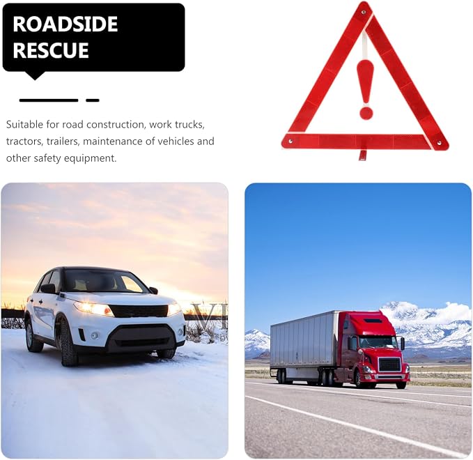 2pcs Car Warning Triangle Sign Auto Warning Sign Kit Sturdy Car Safety Triangle