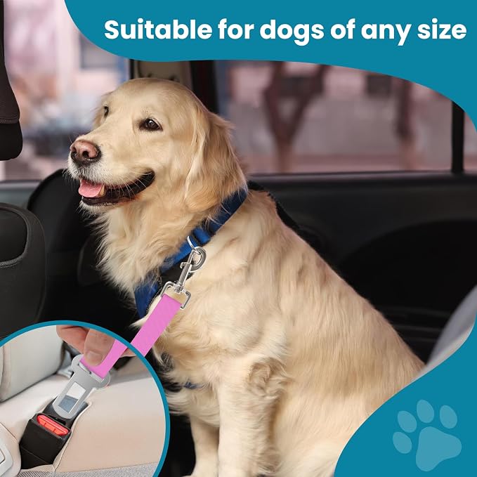 Adjustable pet cat and Dog car seat Belt，SUV, and The Lanyard is Flexible and Adjustable from 20 to 33 inches (Purple)