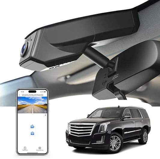mangoal STARVIS 2 Front 4K HDR Dash Cam IMX678, Custom Fit for Cadillac Escalade/Escalade ESV 2015-2020(Model C), 5GHz WiFi, GPS, 64GB Card