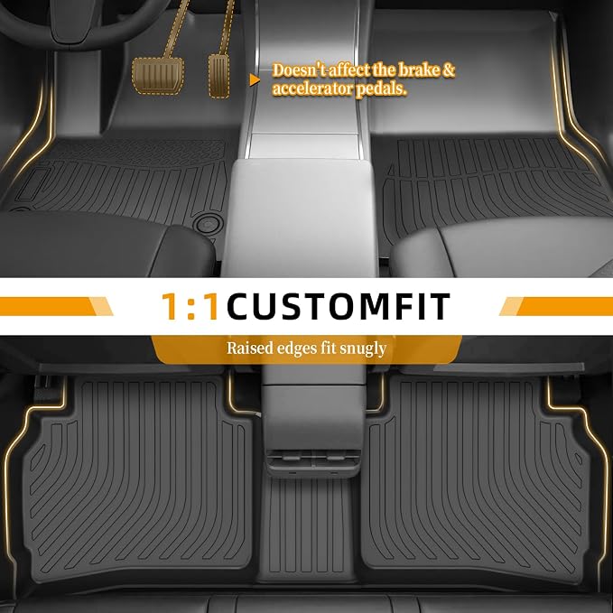 Floor Mats for Chevy Malibu 2016-2025, Custom Fit Chevrolet Malibu LS, RS, LT, Premier, 2023 Malibu Floor Mats, TPE Duty Anti-Slip 1st & 2nd Row & Cargo Liner,Cargo NOT for Hybrid 2017-2024 or Limited