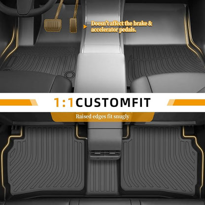 Floor Mats for Chevy Malibu 2016-2025, Custom Fit Chevrolet Malibu LS, RS, LT, Premier, 2023 Malibu Floor Mats, TPE Duty Anti-Slip 1st & 2nd Row & Cargo Liner,Cargo NOT for Hybrid 2017-2024 or Limited