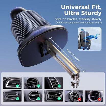 Miracase Car Phone Holder for Magsafe [Strong Magnets] Magnetic Phone Holders for Your Car, 360°Adjustable Air Vent Hands Free Cell Phone Mount Cradle Fit iPhone 17-12 & All Smartphones, Black