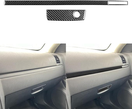 Real Premium Carbon Fiber Compatible with Dodge Charger 2008 2009 2010 Decor Car Co-Pilot Side Dashboard Trim Strip Glove Box Switch Sticker Kit Interior Accessories Decal Cover Style A 2pcs Black