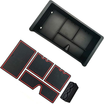 Center Console Tray Organizer Compatible with 2014-2018 GMC Sierra Accessories, (2015-2020) Yukon/Chevy Tahoe Silverado Suburban, Armrest Storage Box Replaces 22817343 (Red)