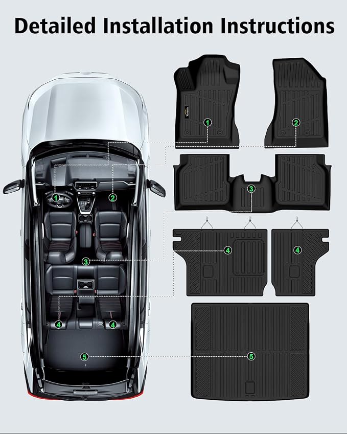 loor Mats Custom for Dodge Hornet 2026 2025 2024 2023 GT/GT Plus Cargo Liner with Backrest Mat All Weather TPE Rubber Full Set Floor Liners Trunk Mat for Hornet Automotive Accessories, Black
