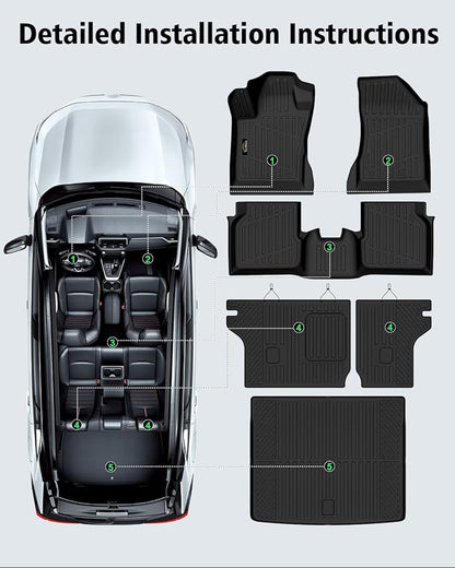 loor Mats Custom for Dodge Hornet 2026 2025 2024 2023 GT/GT Plus Cargo Liner with Backrest Mat All Weather TPE Rubber Full Set Floor Liners Trunk Mat for Hornet Automotive Accessories, Black