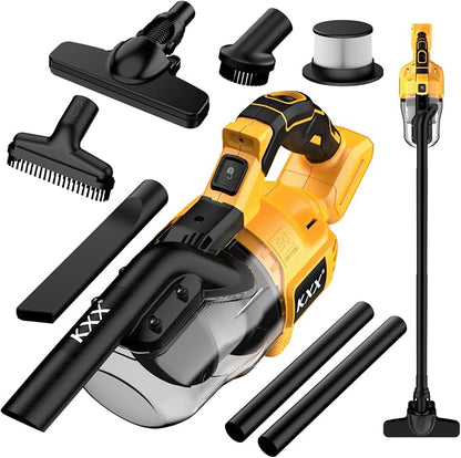 Cordless Vacuum for Dewalt Battery, 5 in 1 Handheld Electric Vacuum Cleaner with 500W Powerful Motor, 46 CFM Portable Hand Vacuum with Filtration HEPA for Floor, Carpet, Car (Battery Not Included)