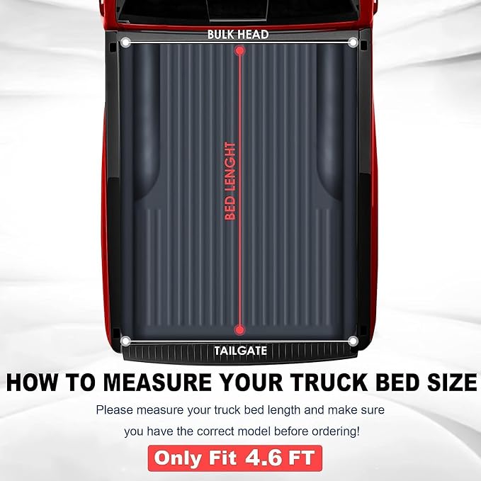 MOSTPLUS Soft Roll-up Truck Bed Tonneau Cover On Top Compatible with 2022 2023 2024 2025 Ford Maverick Bed 3 Fold Fleetside (4.5 FT Feet Bed-54.4 inch