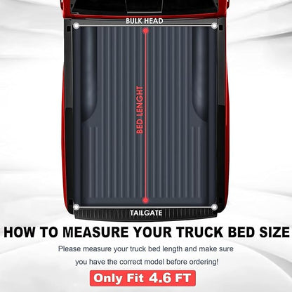 MOSTPLUS Soft Roll-up Truck Bed Tonneau Cover On Top Compatible with 2022 2023 2024 2025 Ford Maverick Bed 3 Fold Fleetside (4.5 FT Feet Bed-54.4 inch