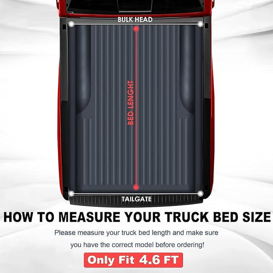 MOSTPLUS Soft Roll-up Truck Bed Tonneau Cover On Top Compatible with 2022 2023 2024 2025 Ford Maverick Bed 3 Fold Fleetside (4.5 FT Feet Bed-54.4 inch